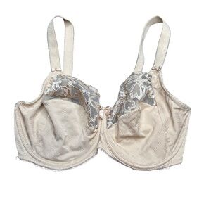 Fantasie Beige Full Coverage Lined Under Side Support Mesh Lace Bra 34H